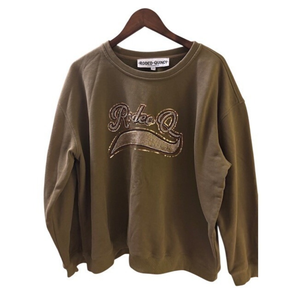 Rodeo Quincy Women's Sequin Rodeo Q Sweatshirt Olive Green XXL Western